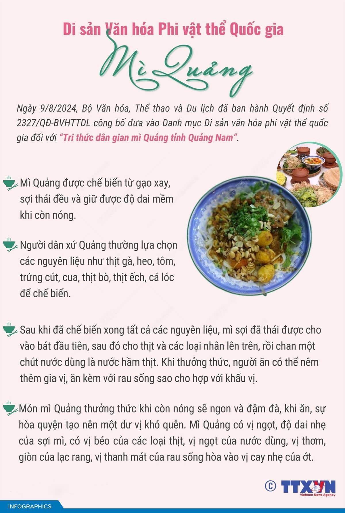 Mì Quảng - Di sản Văn hóa phi vật thể Quốc gia