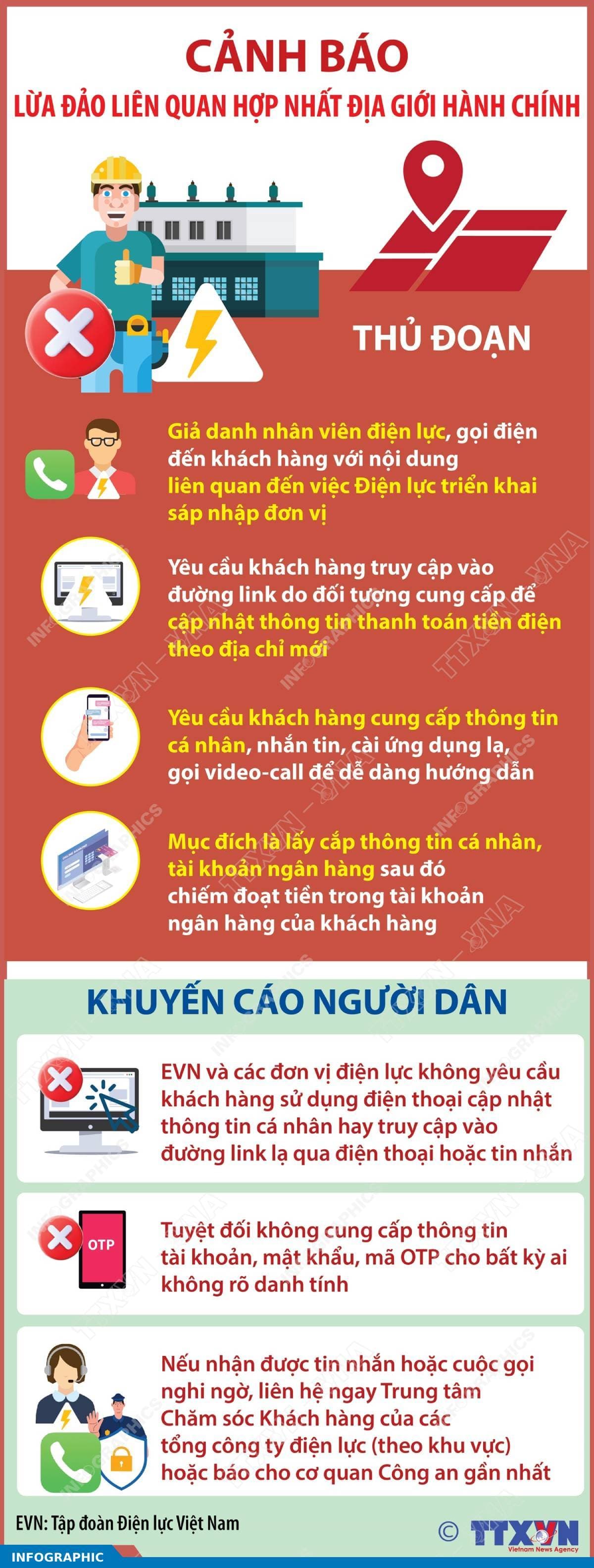 Cảnh báo lừa đảo liên quan hợp nhất địa giới hành chính