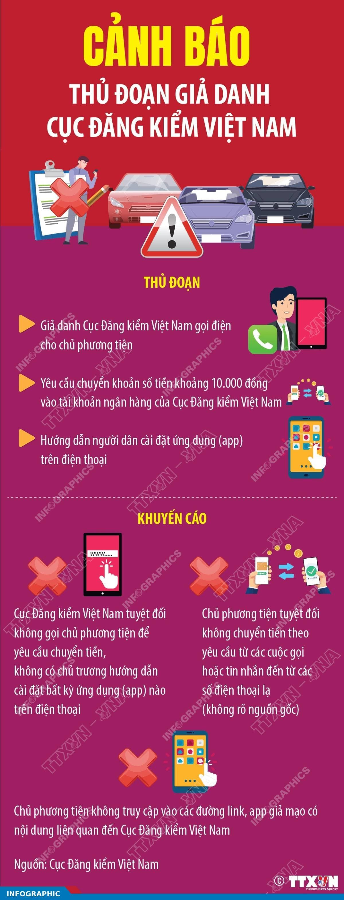 Cảnh báo thủ đoạn giả danh Cục Đăng kiểm Việt Nam