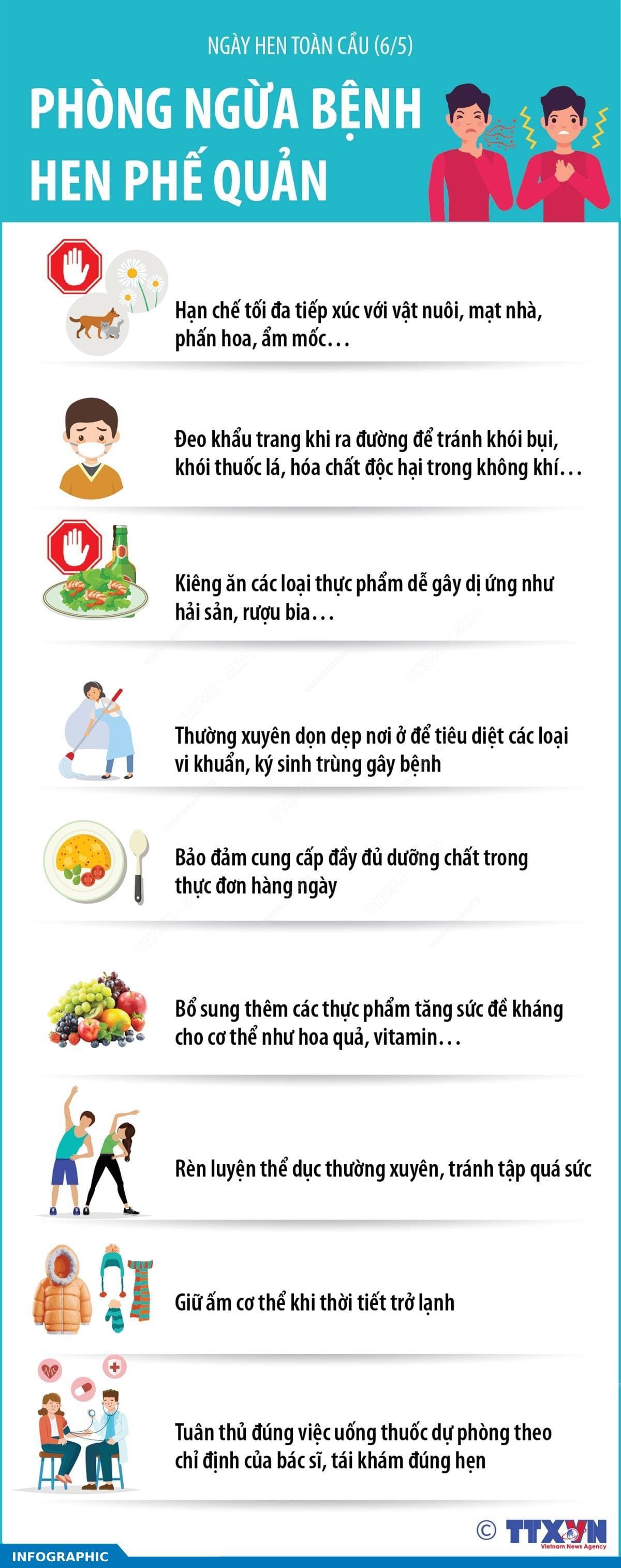 Phòng ngừa bệnh hen phế quản