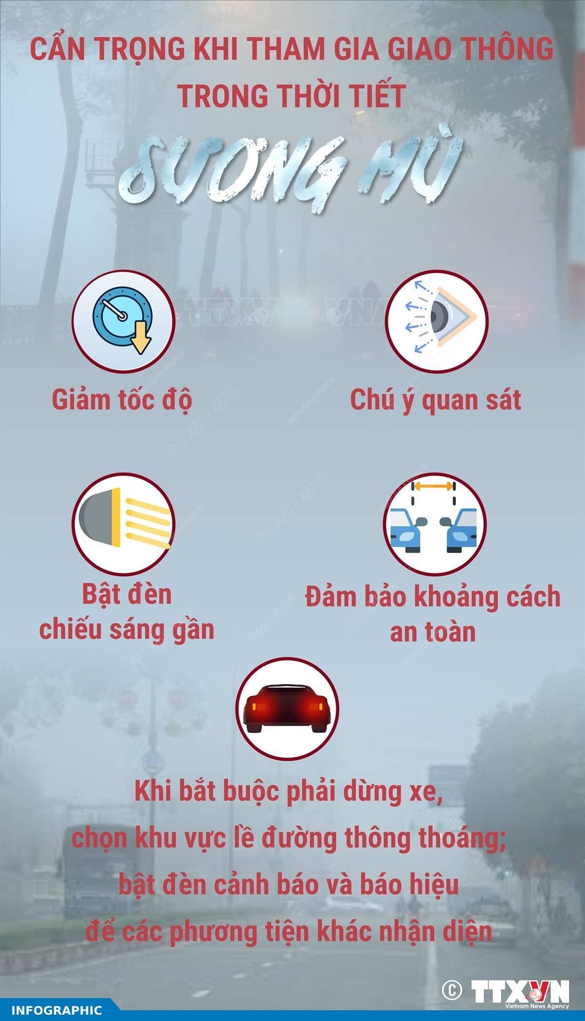 Cẩn trọng khi tham gia giao thông trong thời tiết sương mù